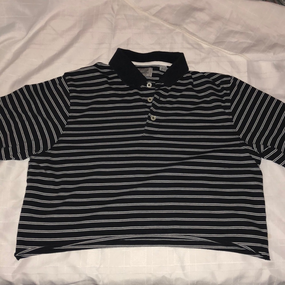 Black and White Stripped Thrifted Crop Top